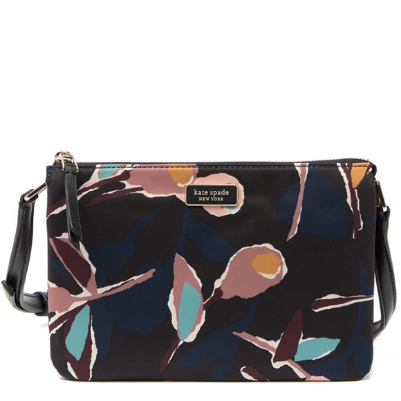 kate spade Handbags - Kate Spade New York Dawn Triple Gusset Crossbody Handbag Purse Floral Leather